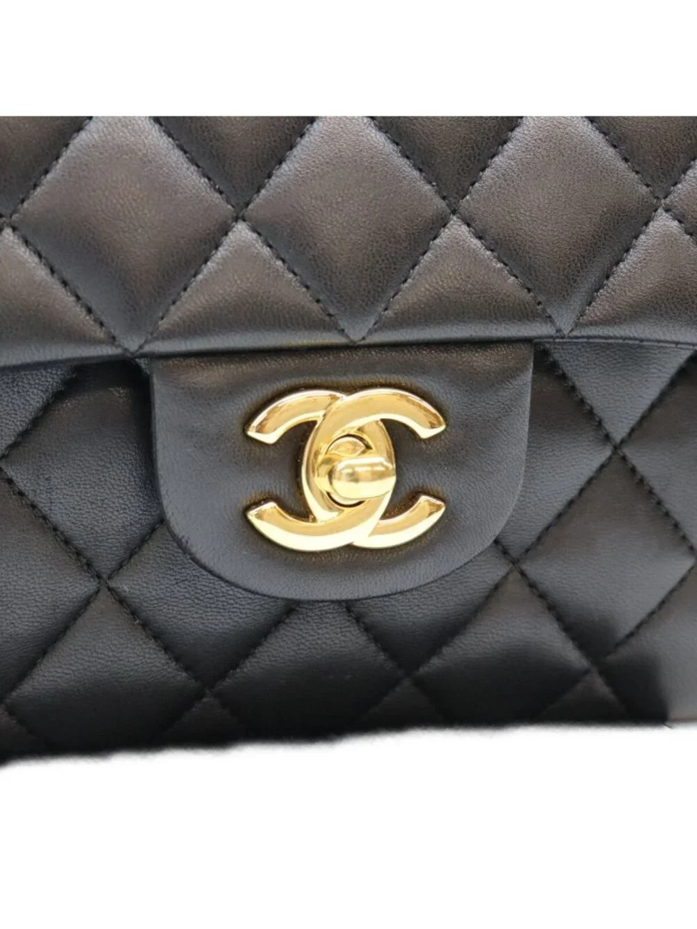 Chanel Black Lambskin Quilted 23 Shoulder Bag
